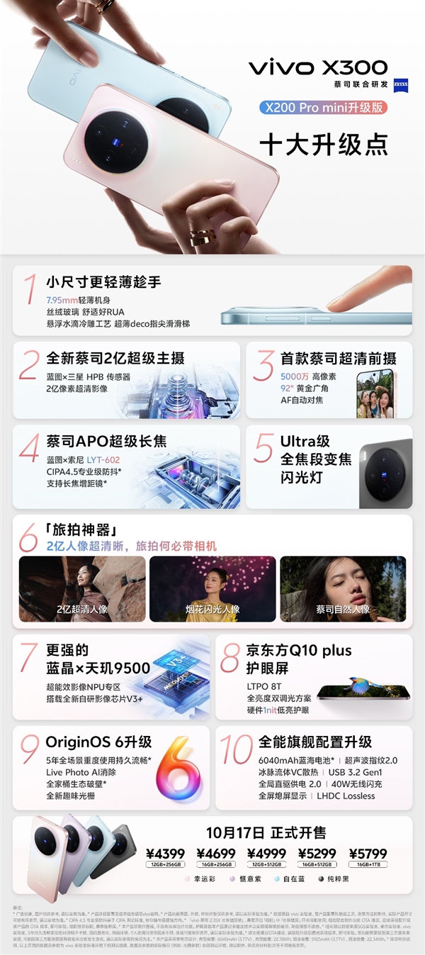 vivo X300系列首销:Pro版销量破纪录 4399元起