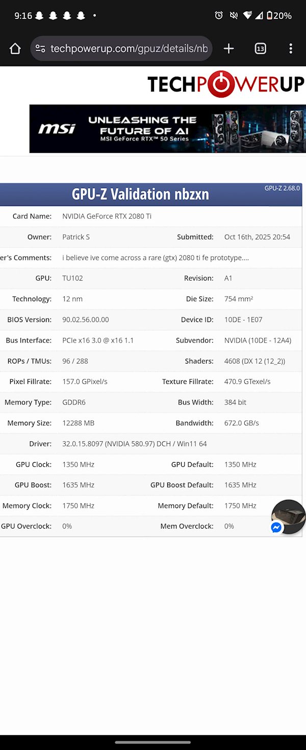 GTX 2080 Ti原型卡重出江湖:完整的384-bit 12GB显存