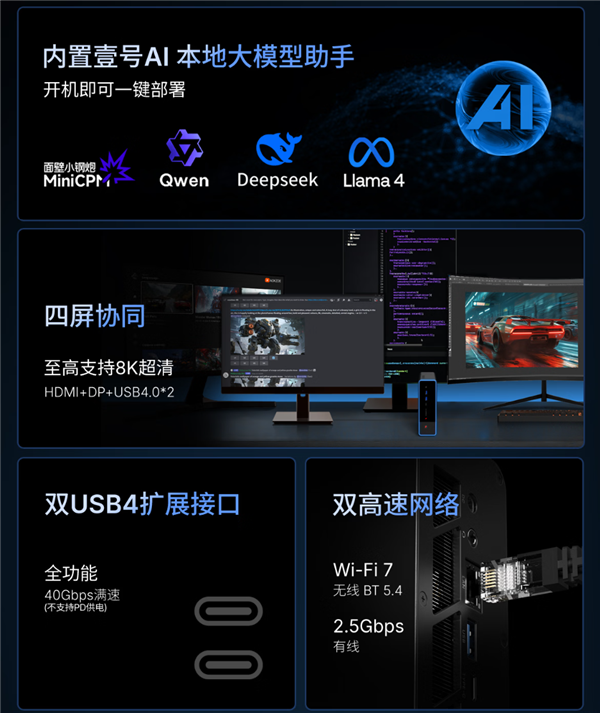 壹号本锐龙AI Max+ 395迷你AI工作站首发:128GB+1TB只卖18999元!