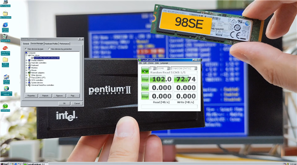 1997年的CPU配2020年代SSD!奔腾II成功驱动NVMe:100MB/s速度感人