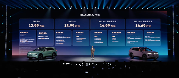 大众史上最强车机上车！一汽-大众ID.AURA T6正式上市：12.99万起
