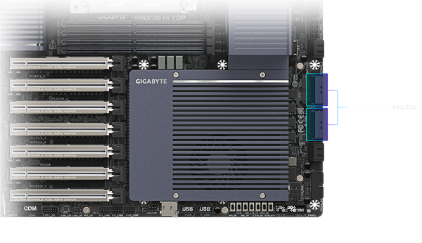 技嘉推新款主板：风冷八通道支持2TB内存、还能塞进九块GPU！